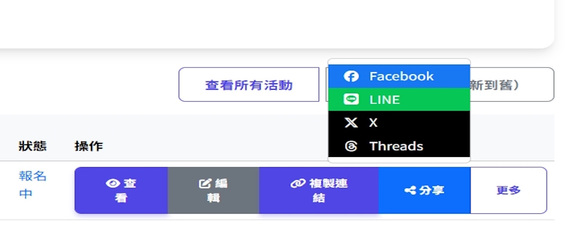社群分享功能